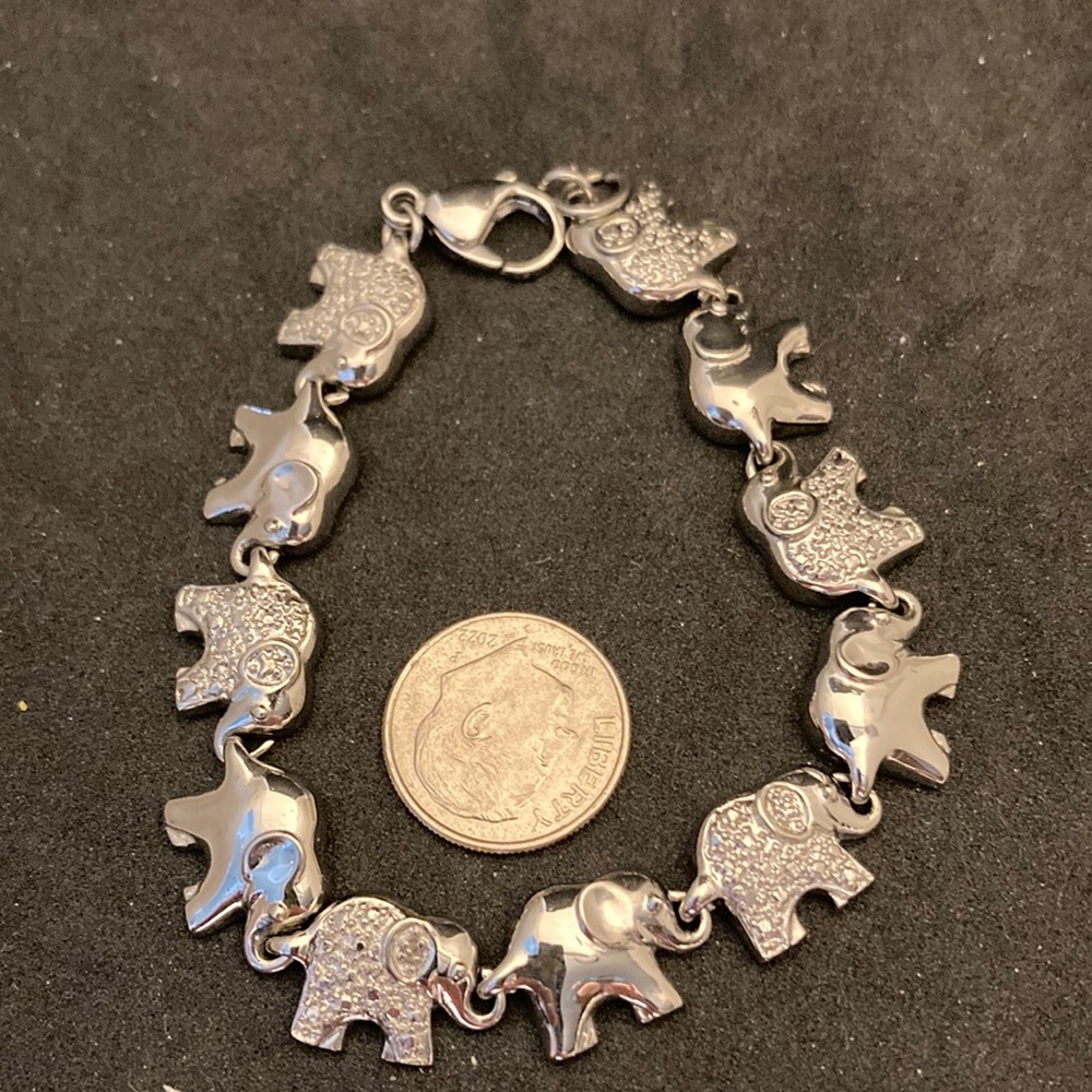 Stainless steel, Silver Elephant Charm Bracelet new in box